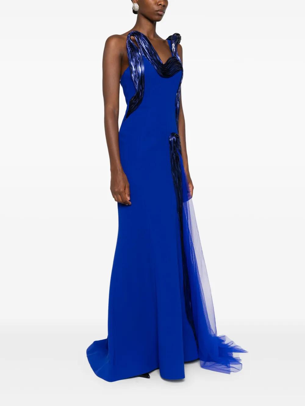 metallic-effect draped gown Product Image