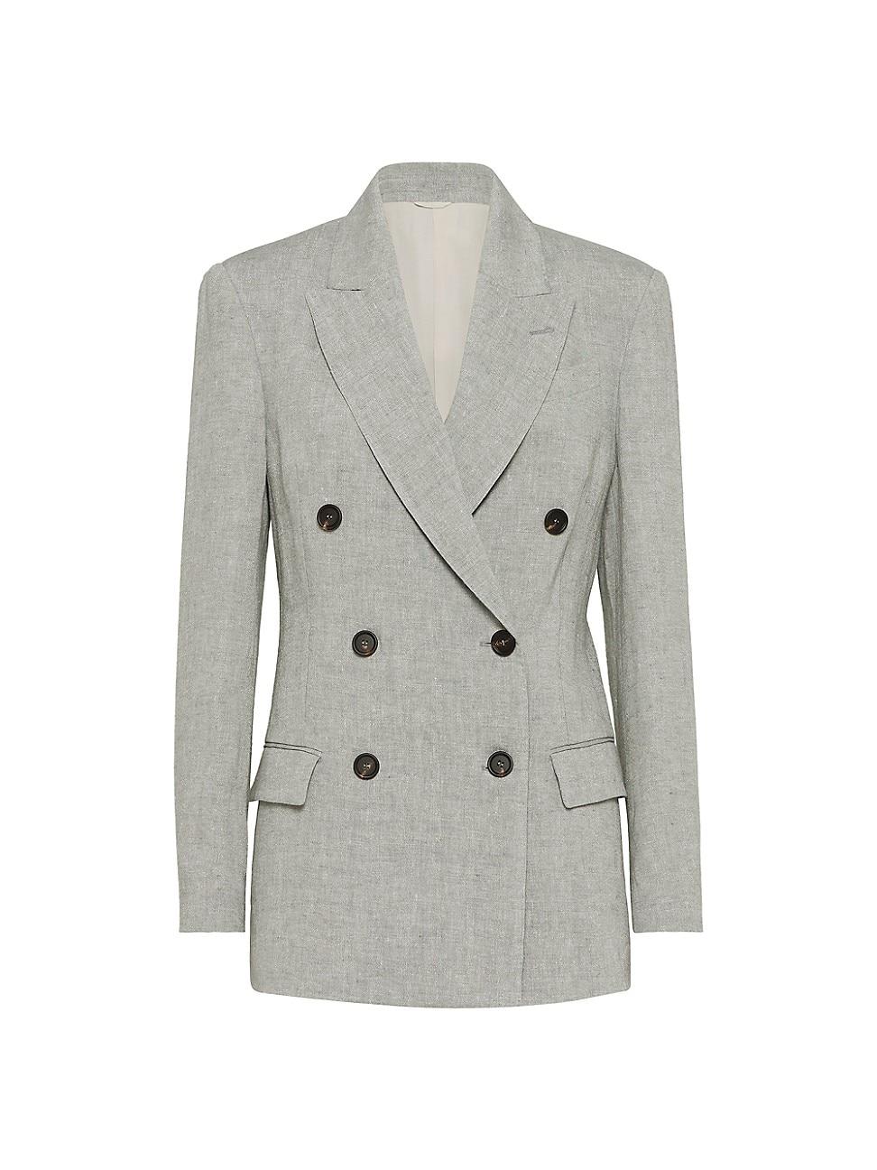 Womens Linen Sparkling Canvas Blazer Product Image