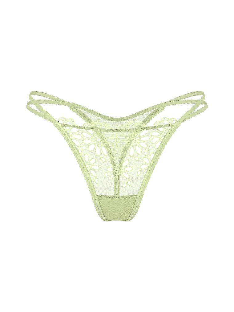 Eyelet Mesh Strappy String Thong Panty Product Image