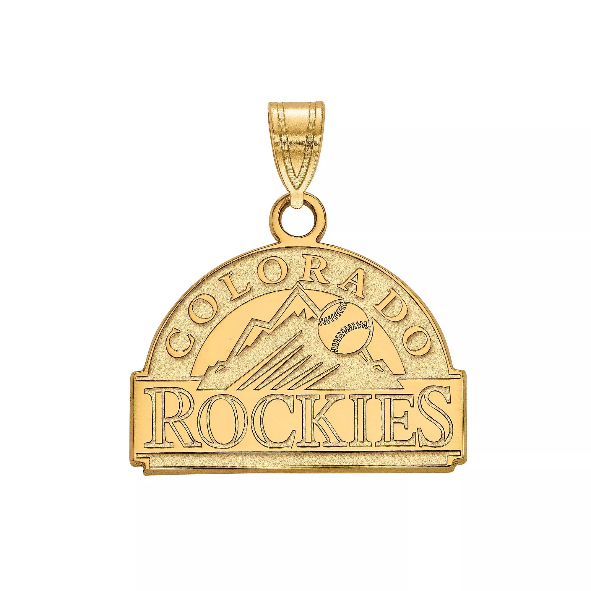 LogoArt Sterling Silver 14k Gold-Plated Colorado Rockies Small Pendant, Women's, Size: 18 mm, Gold Tone Product Image