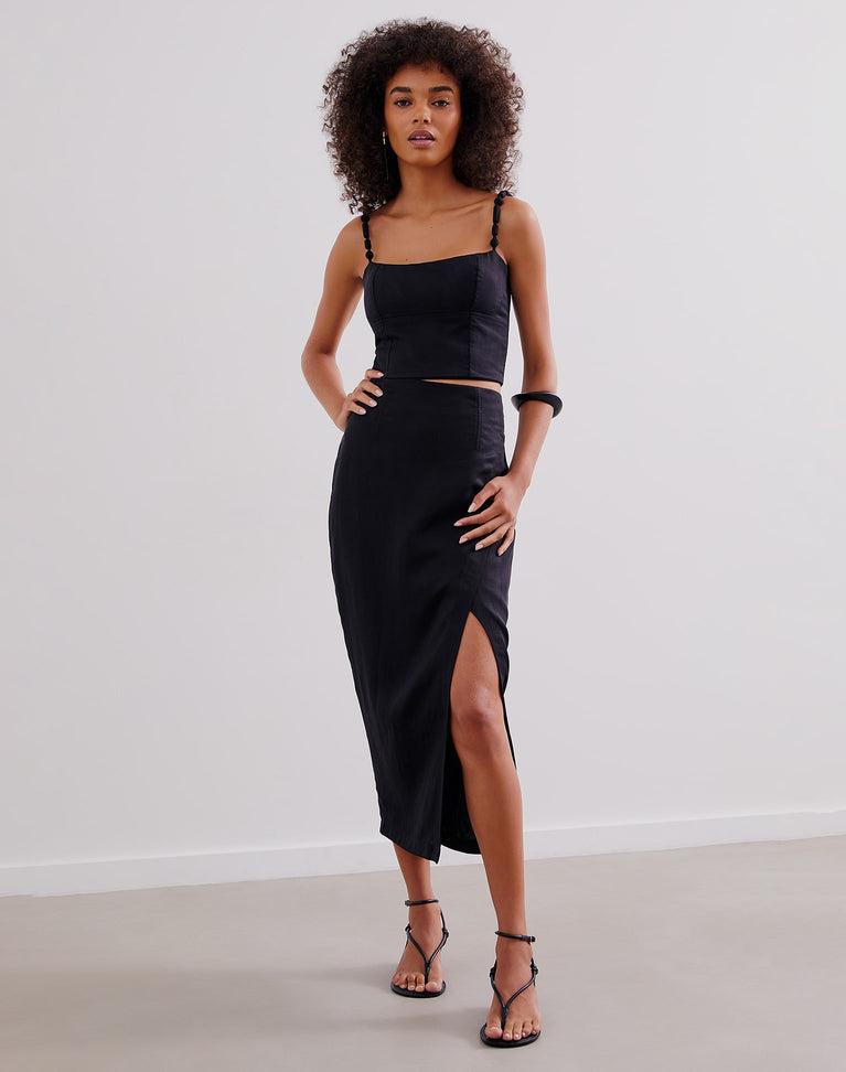 Niara Long Skirt (exchange only) - Black Product Image