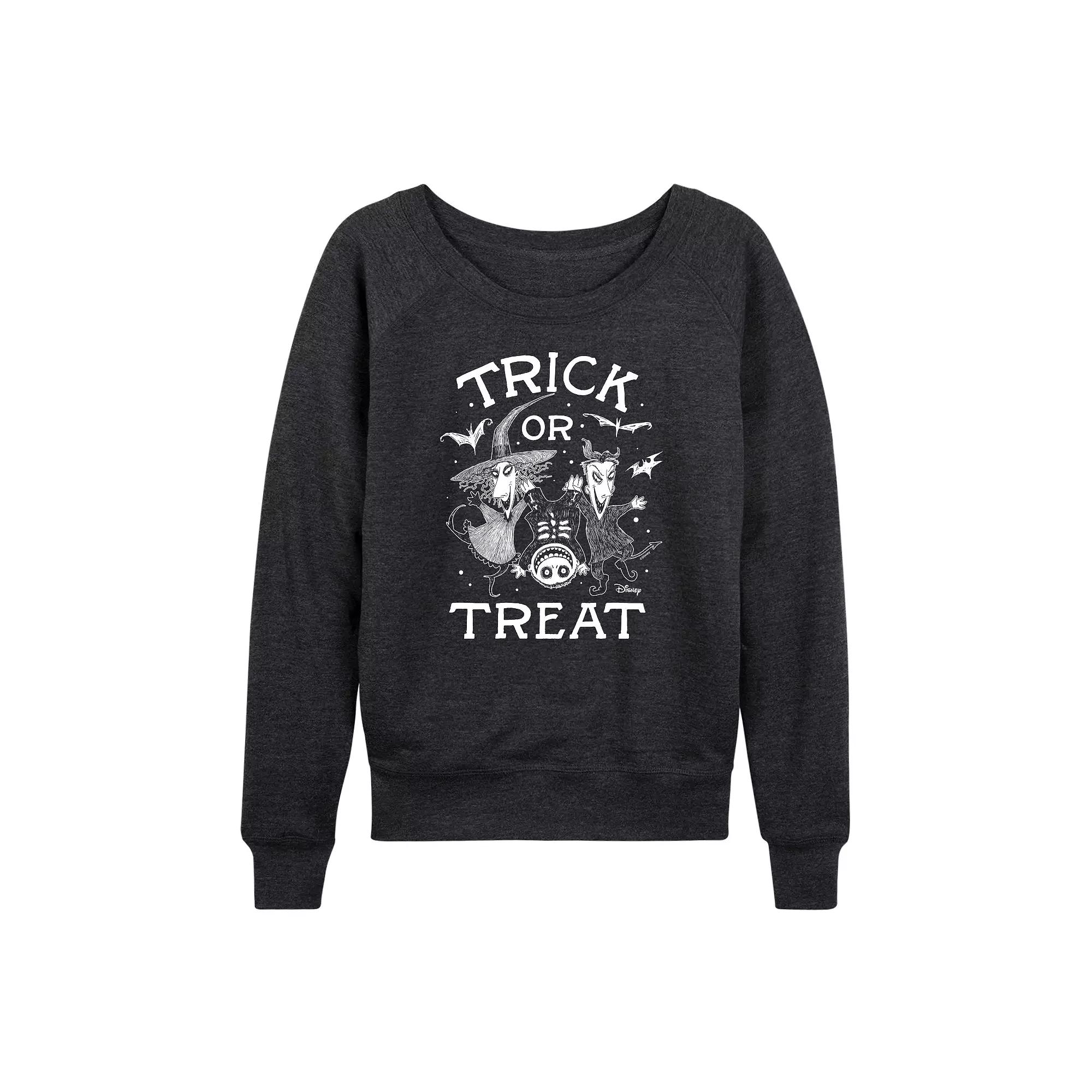 Disney's Nightmare Before Christmas Women's Trick or Treat French Terry Long Sleeve Tee,  Product Image
