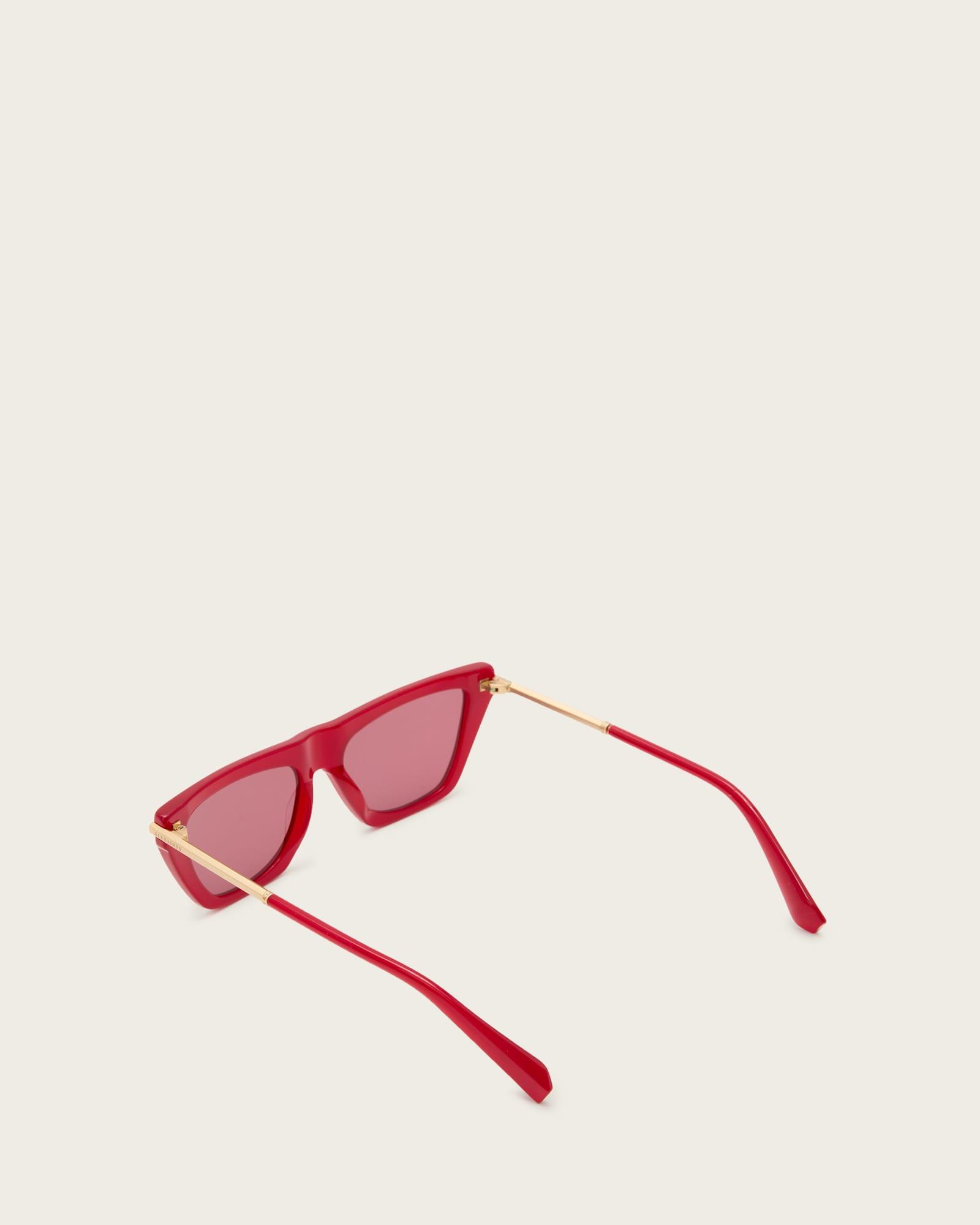 Minka Flat Top Cat Eye Sunglasses LIPSTICK RED | ALLSAINTS US Product Image