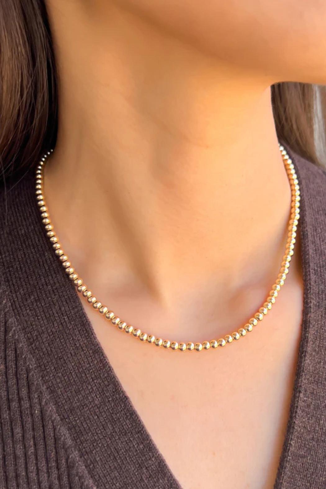 18K Beaded Chain Necklace Product Image
