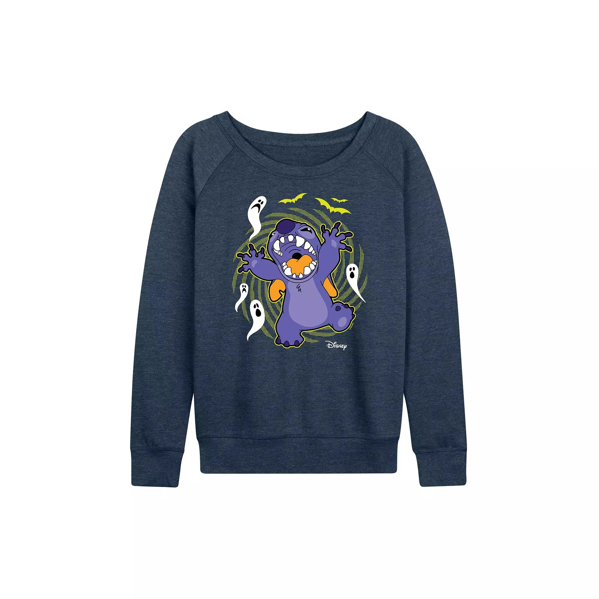 Disney's Lilo & Stitch Women's Halloween Ghosts French Terry Long Sleeve Tee,  Product Image