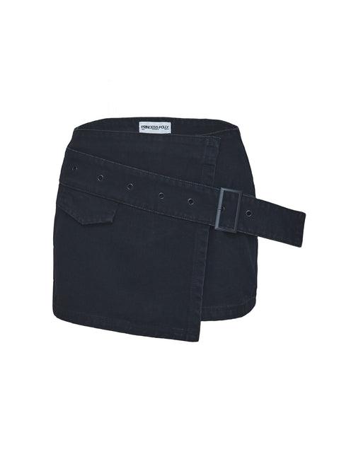 Havenwood Mini Skirt Black Denim Product Image