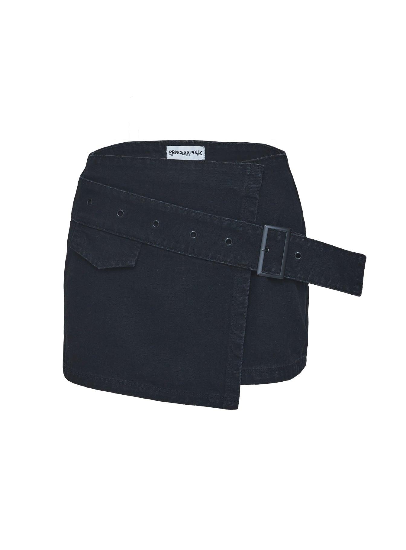 Havenwood Mini Skirt Black Denim Product Image