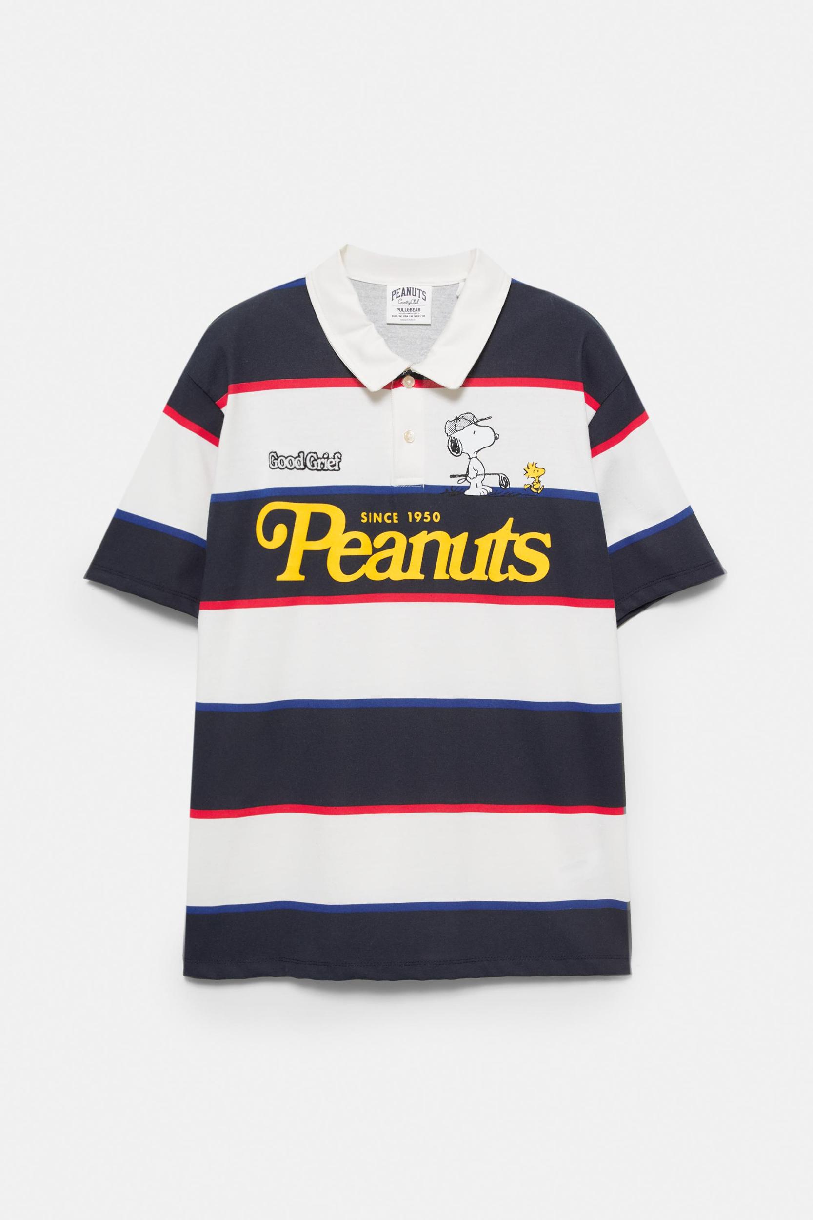 Striped Snoopy Polo Shirt Product Image