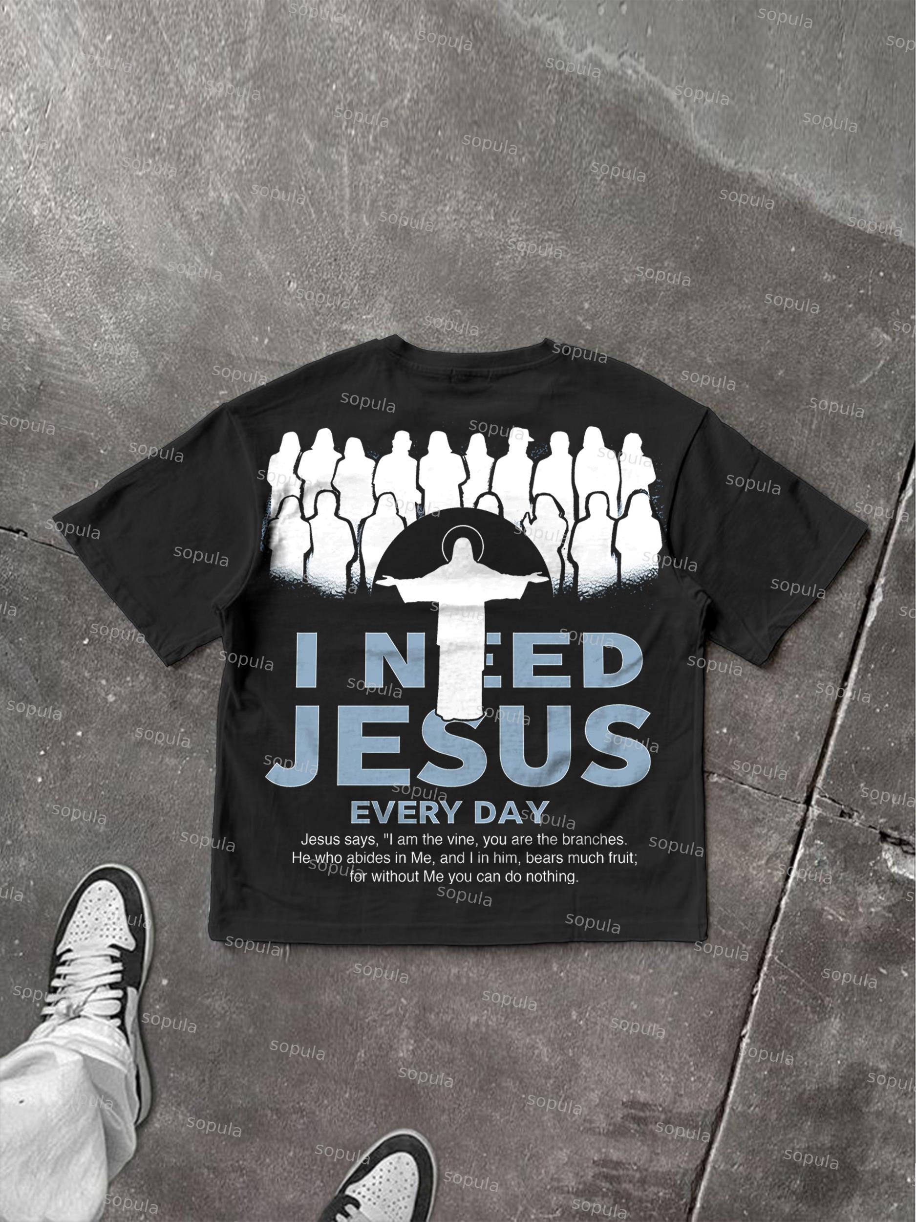 I Need Jesus Cotton T-shirt Product Image