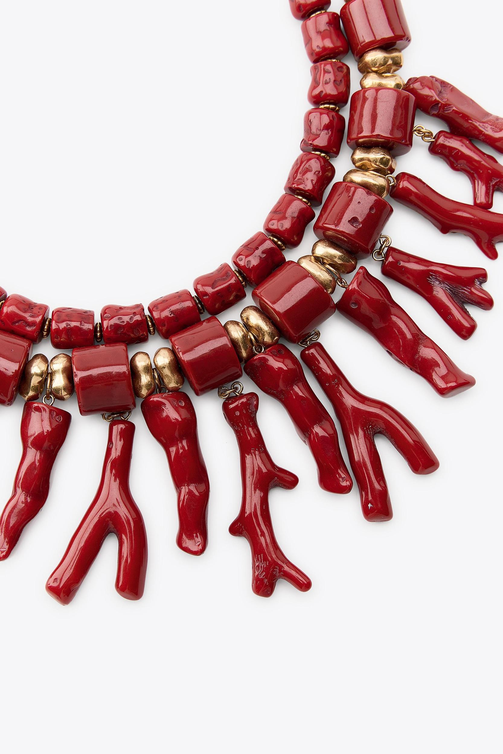 PACK OF 2 CORAL NECKLACES WITH RESIN Product Image