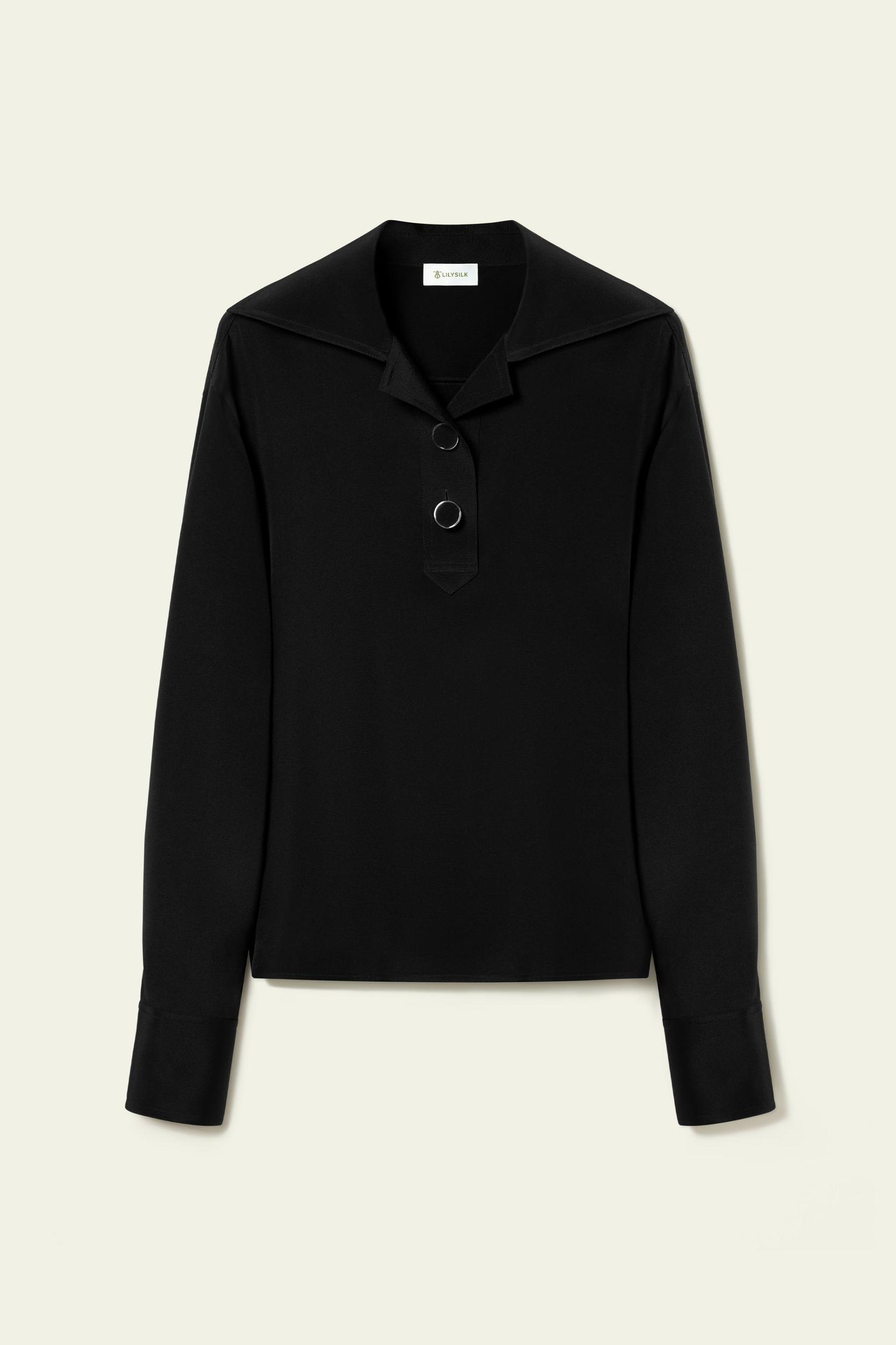 Luxury Stretch Silk Popover Blouse Product Image