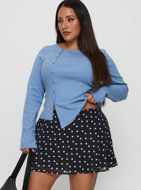 Dapple Bias Mini Skirt Black Polka Dot Curve Product Image