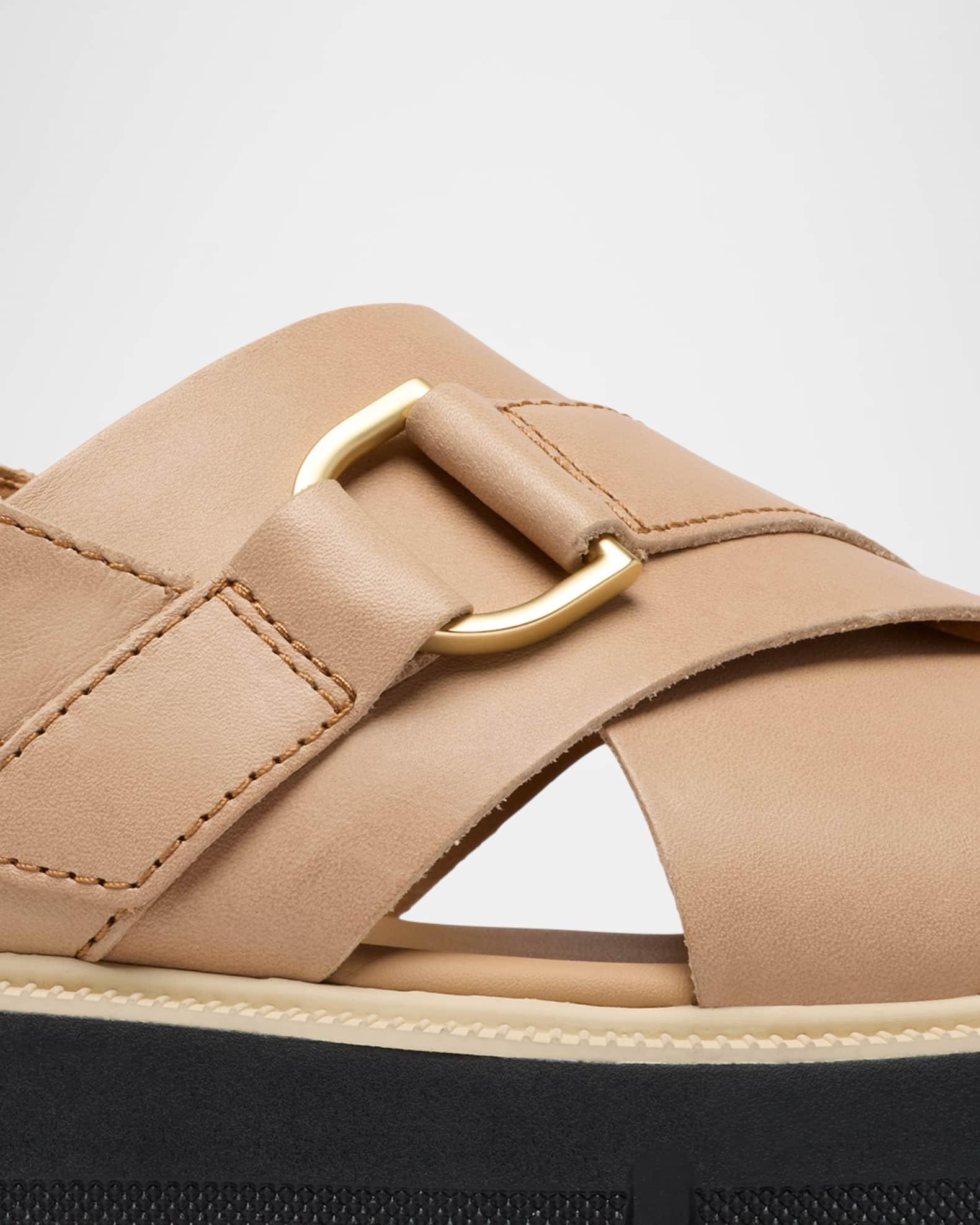 Rein Crisscross Leather Grip Comfort Sandals Product Image