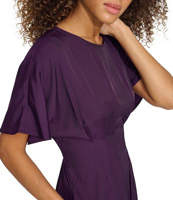 Kensie Short Sleeve Smocked Waist A-Line Midi Dress Product Image