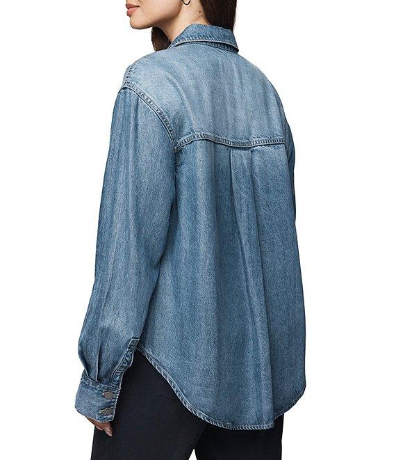 Splendid Denim Point Collar Long Sleeve Button Front Jacket Product Image