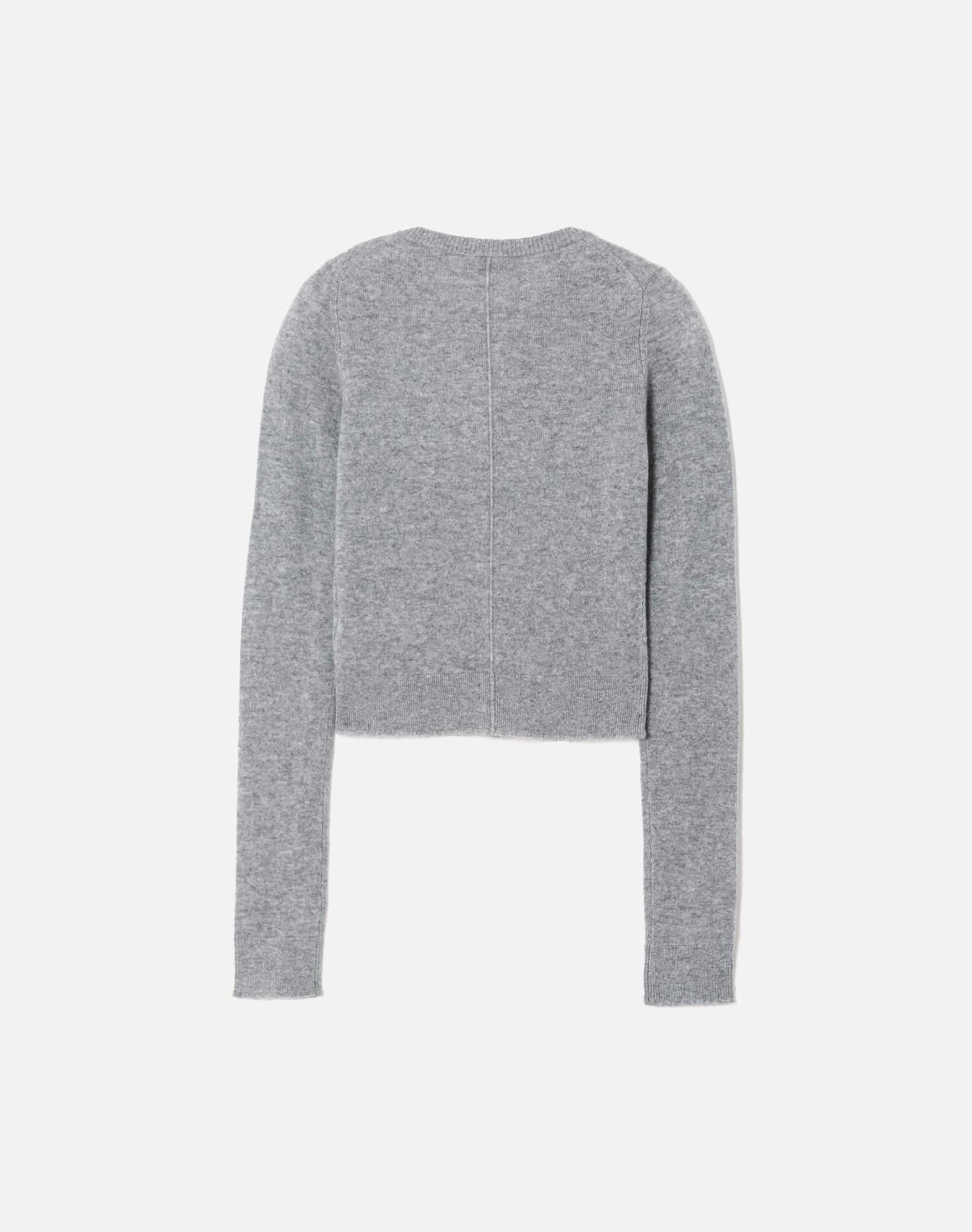 Cashmere Crewneck Cardigan - Grey Heather Product Image