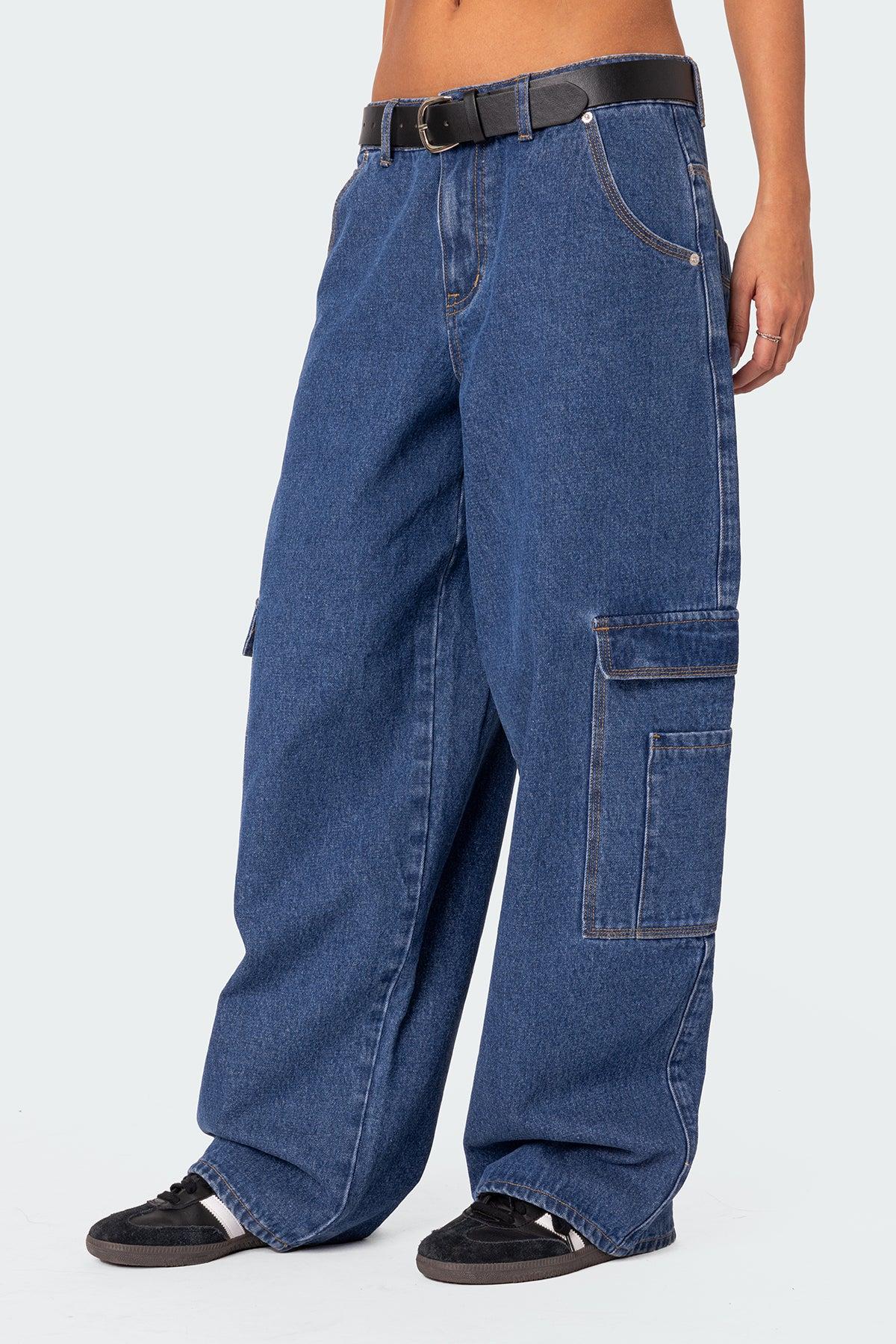 Super Baggy Oversized Belted Jeans Product Image