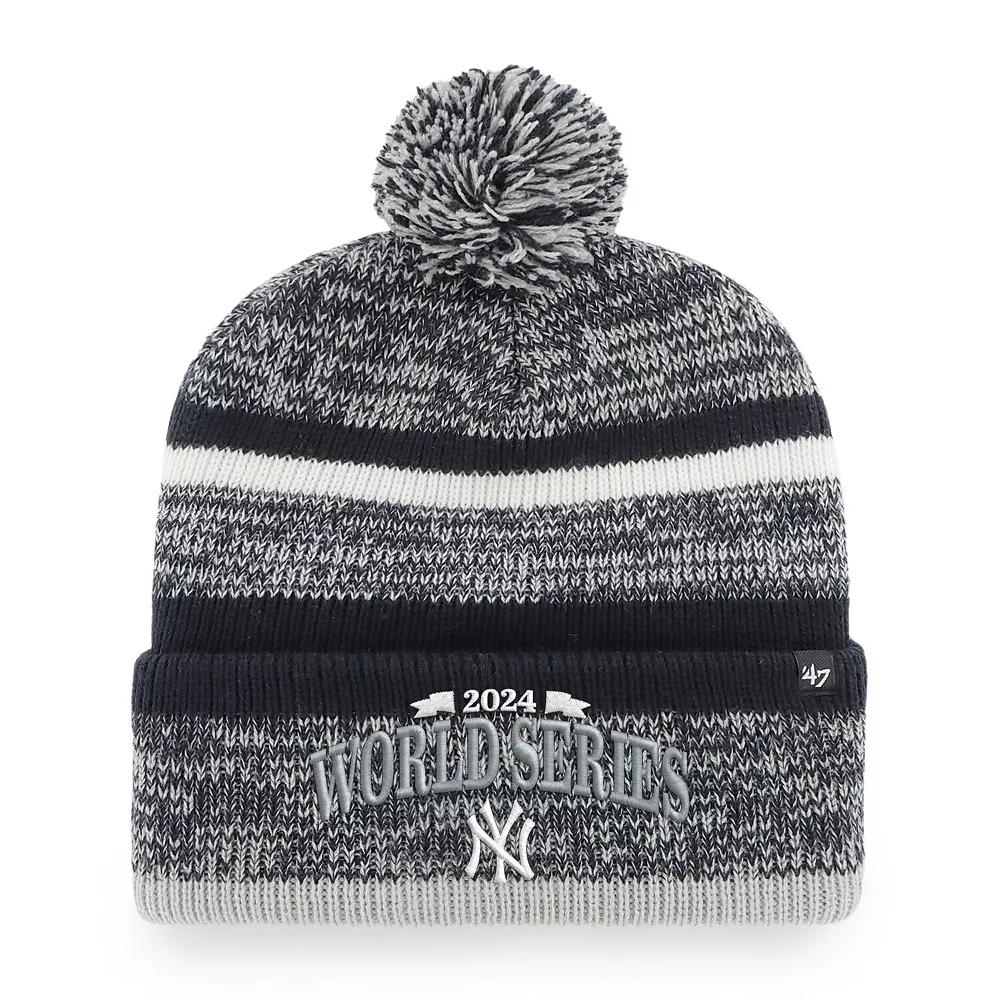 Men's '47 Navy New York Yankees 2024 American League Champions Northward Cuffed Knit Hat with Pom, Blue Product Image