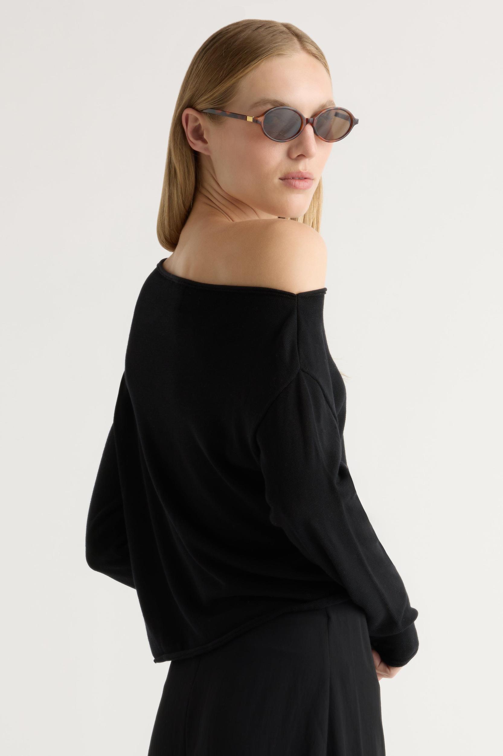 Hachi Tencel-Wool Off-Shoulder Sweater Product Image