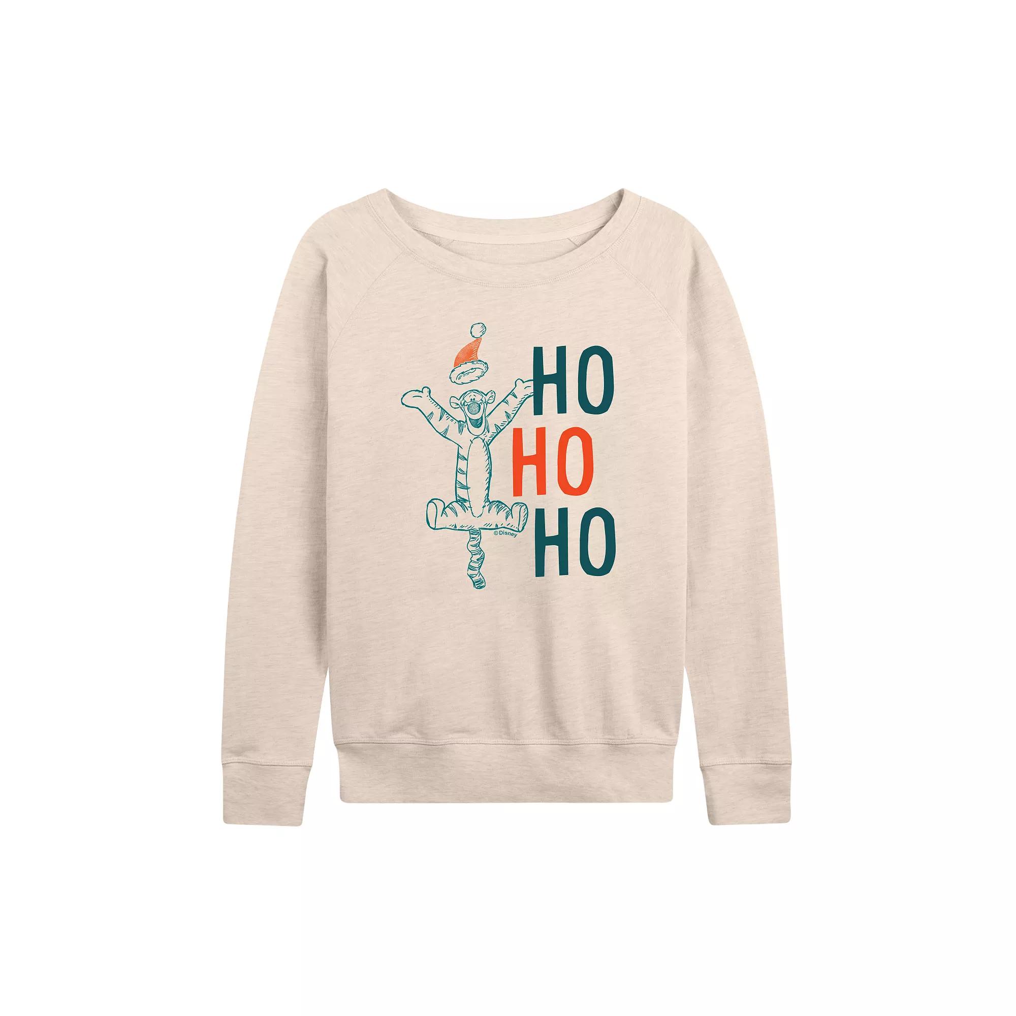 DIsney's Winnie The Pooh Women's Tigger Ho Ho Ho French Terry Long Sleeve Tee,  Product Image