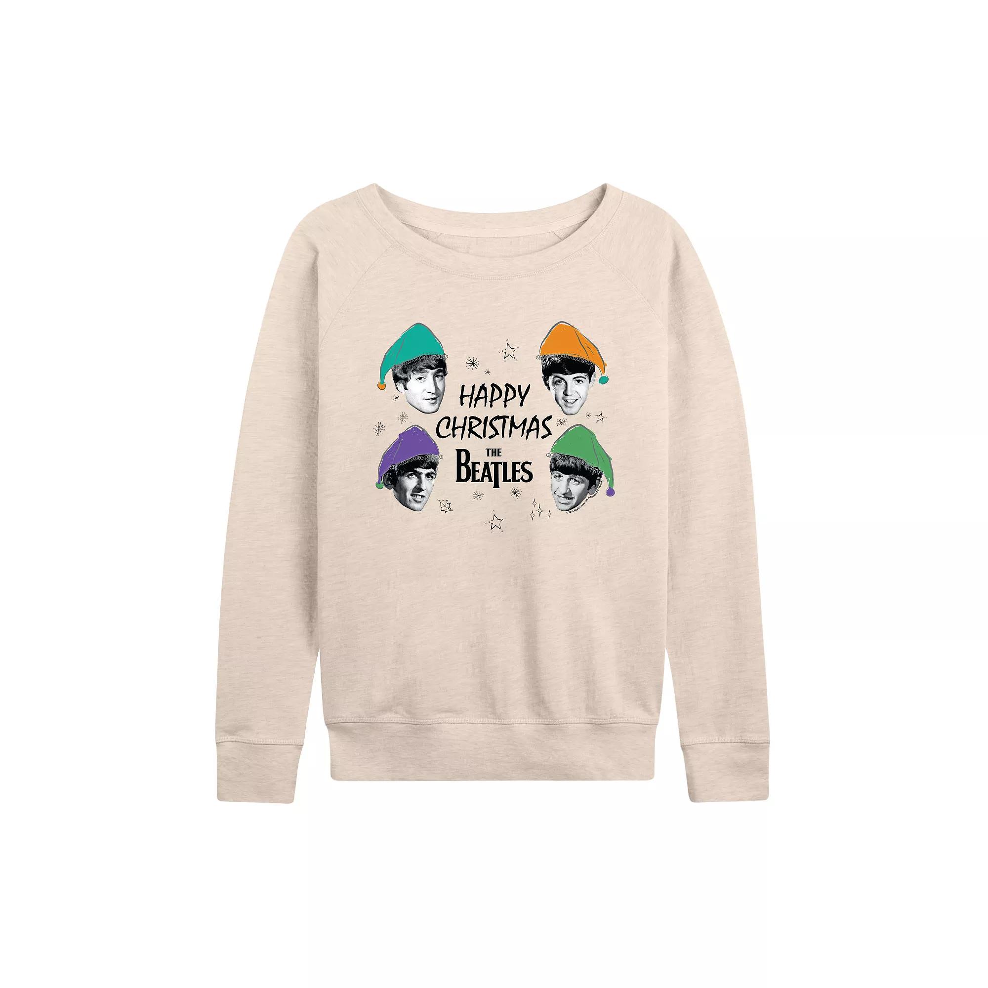 Women's The Beatles Happy Christmas French Terry Long Sleeve Tee,  Product Image