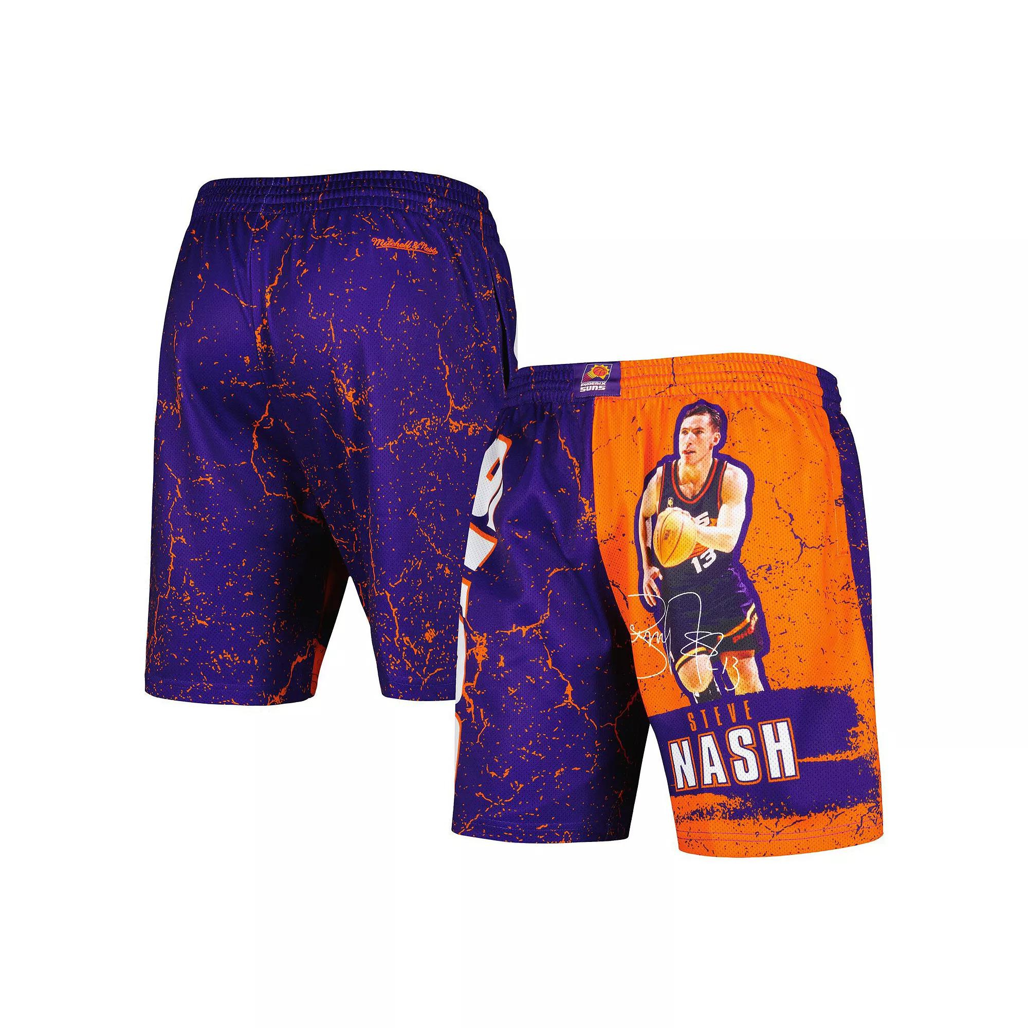 Men's Mitchell & Ness Steve Nash Purple Phoenix Suns Hardwood Classics Player Burst Shorts, Size: XL, Phx Purple Product Image