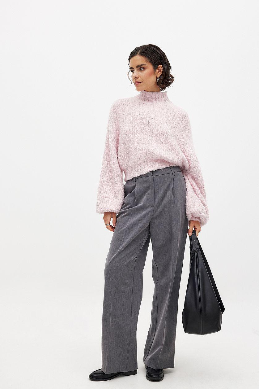 Fluffy Knitted Turtleneck Sweater Product Image