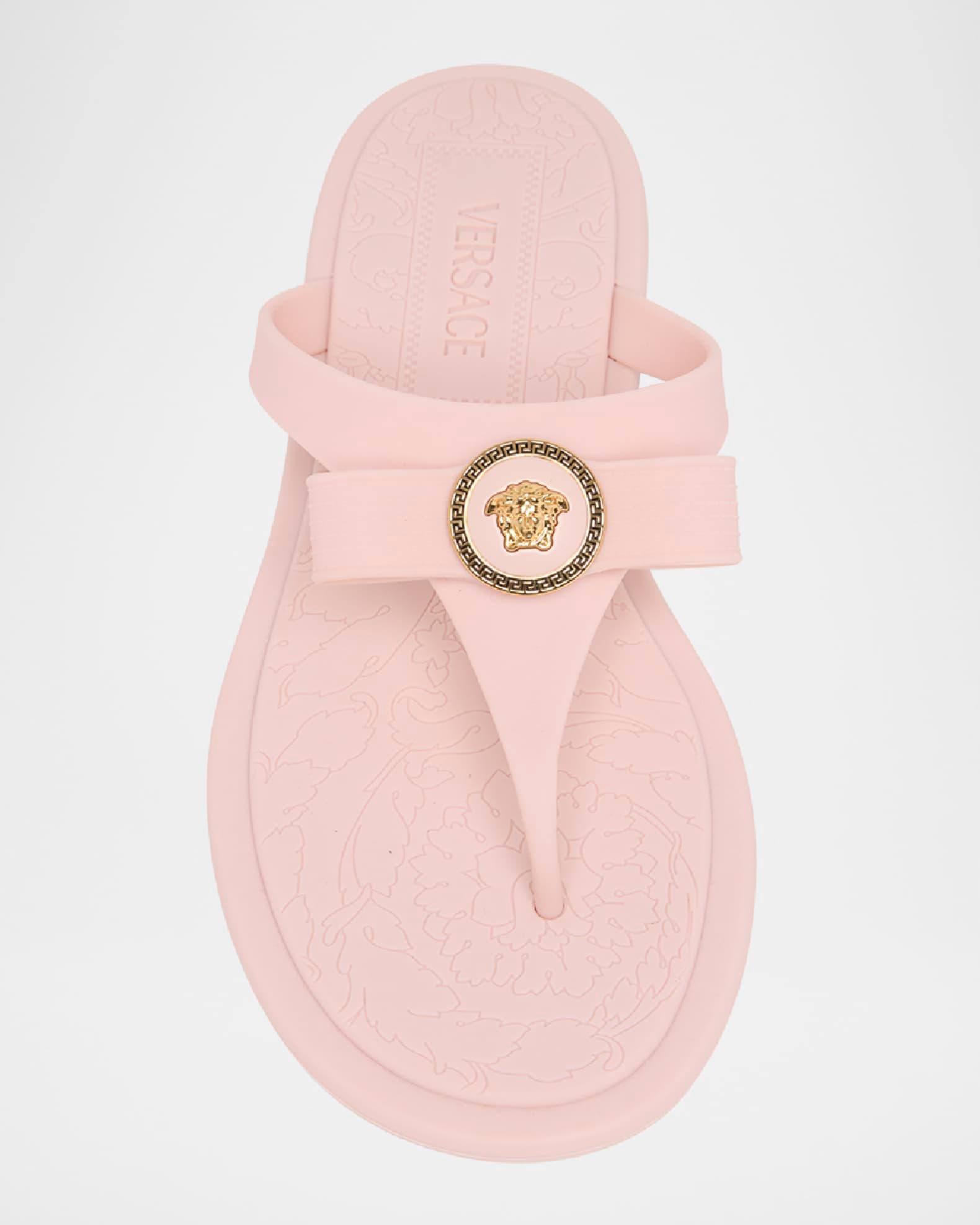 Gianni Medusa Rubber Ribbon Thong Sandals Product Image