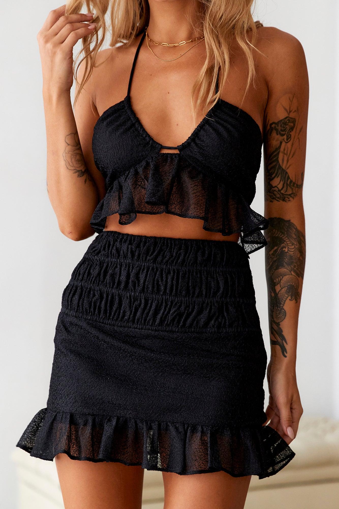 SUR BELLE Time Untold Crop Top Black Product Image