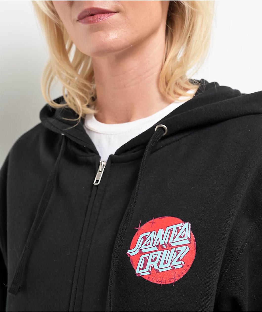 Santa Cruz Scrawl Dot Black Zip Hoodie Product Image