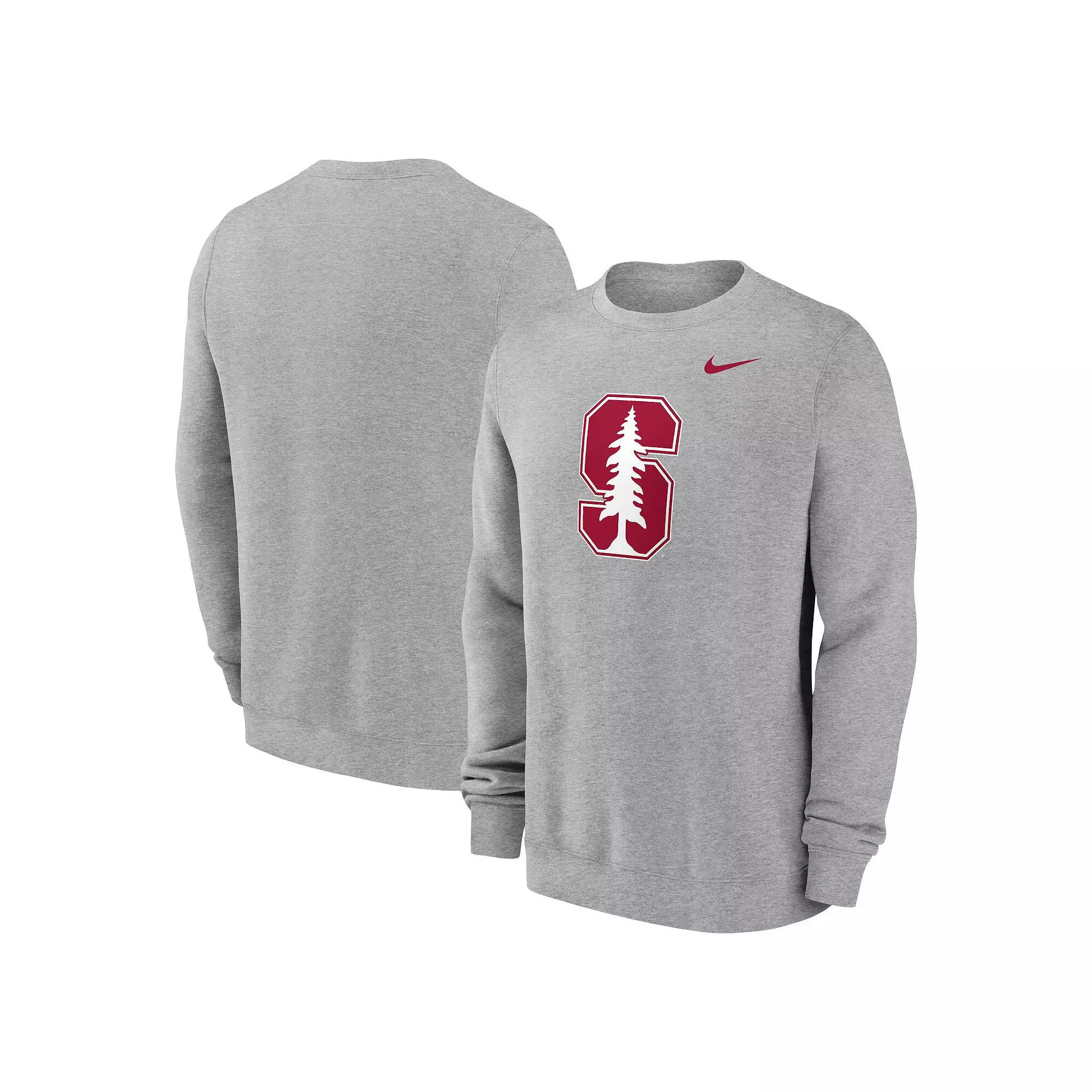 Men's Nike Heather Gray Stanford Cardinal Primetime Evergreen Fleece Pullover Sweatshirt,  Product Image