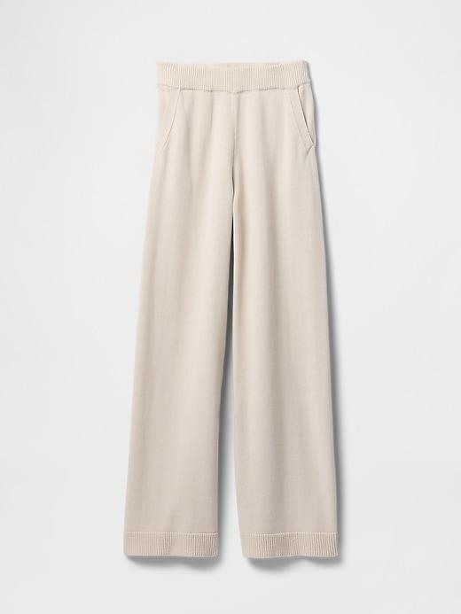 100% Cotton Relaxed Sweater Pants Product Image