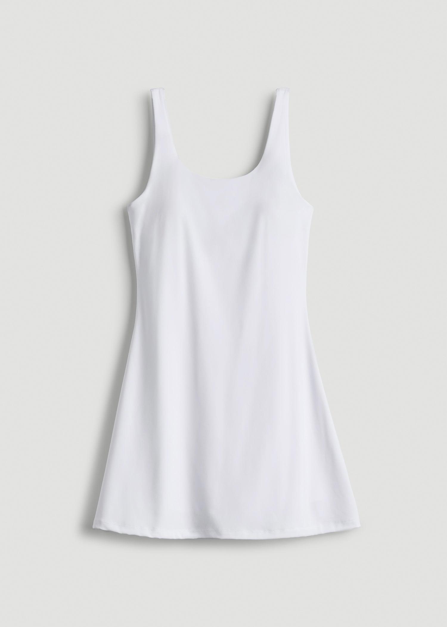 Active Dress with Shorts for Tall Women in Optic White Female Product Image
