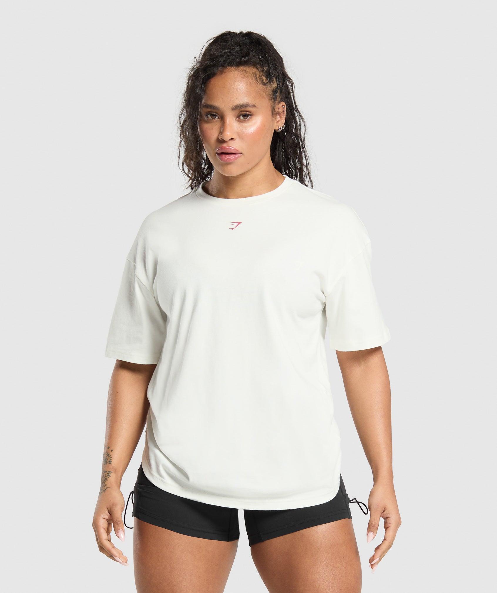 Gymshark Back Gains Graphic Oversized Tee - Soft White Female Product Image