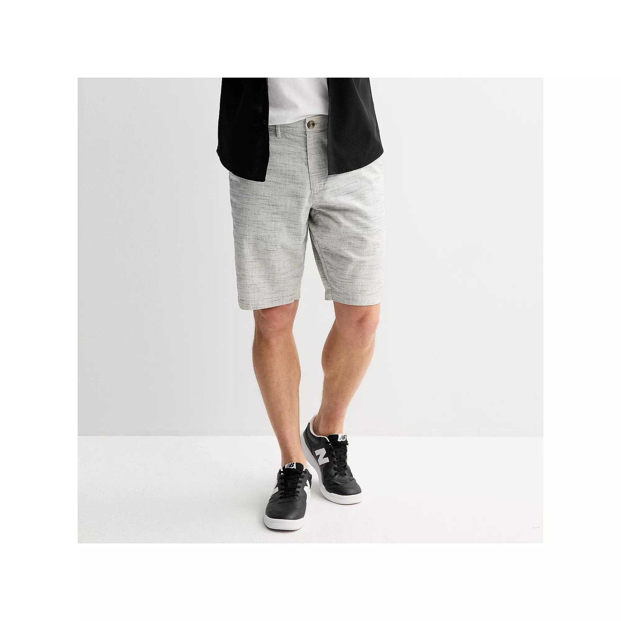 Men's Sonoma Goods For Life® 11" Flexwear Flat Front Shorts, Size: 28 11 IN, Ivory Black Product Image