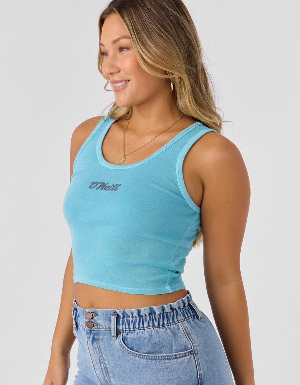 O'NEILL Script Womens Crop Tank Top - BLUE Product Image