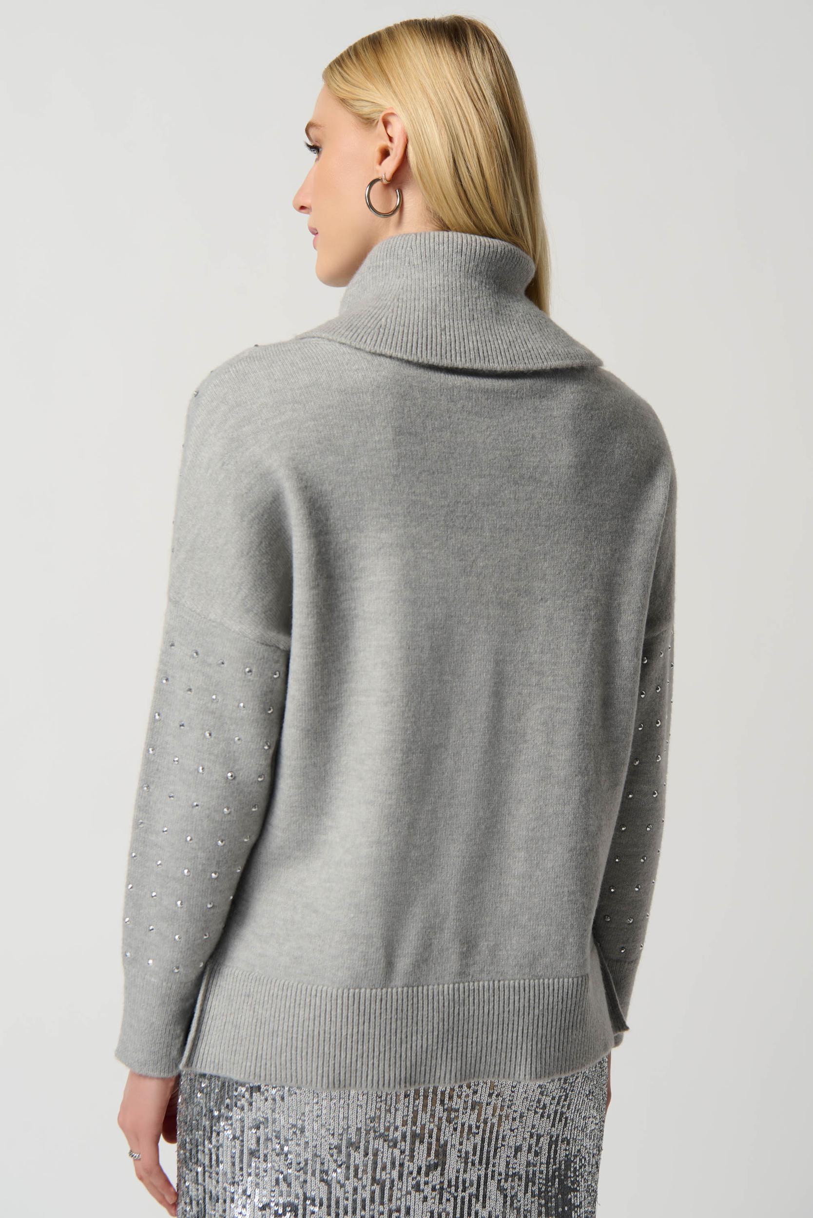 Cowl Neck Sweater- Light Grey Product Image