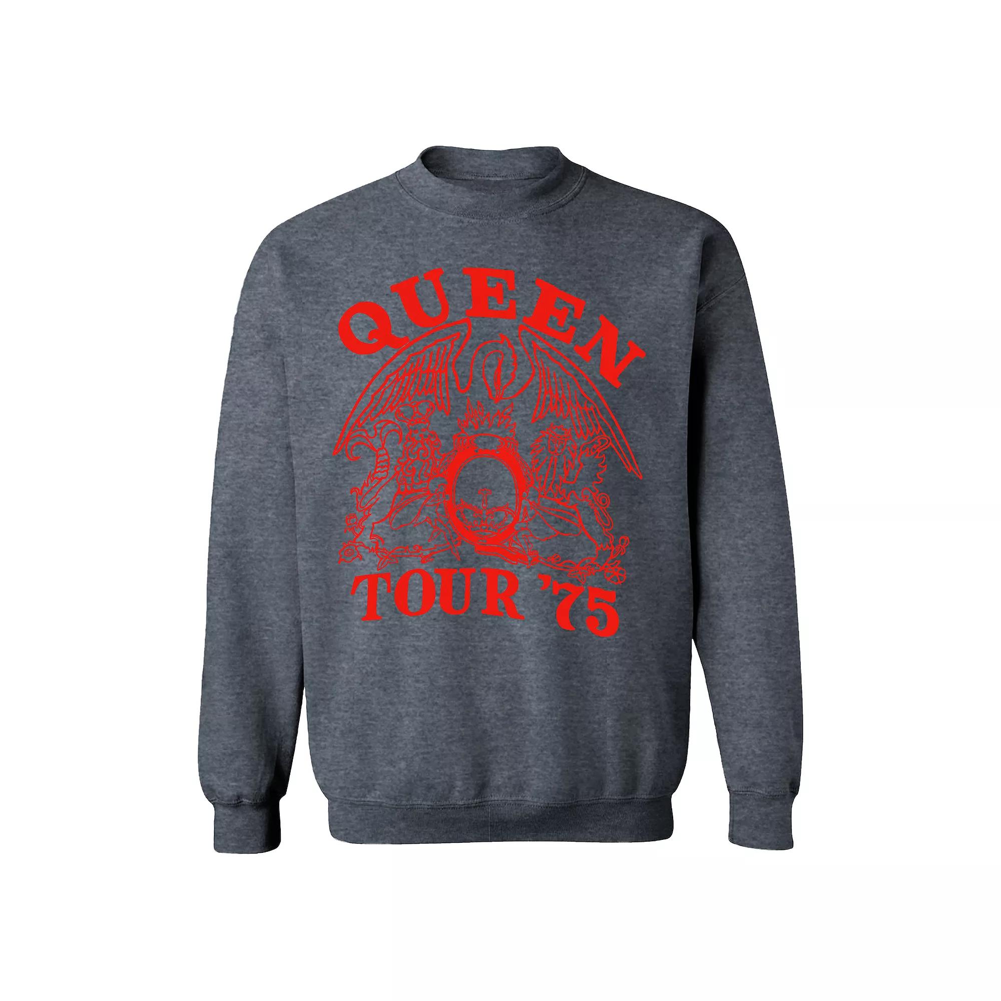 Men's Queen Tour 75 Crest Sweatshirt, Size: XL, Dark Grey Product Image