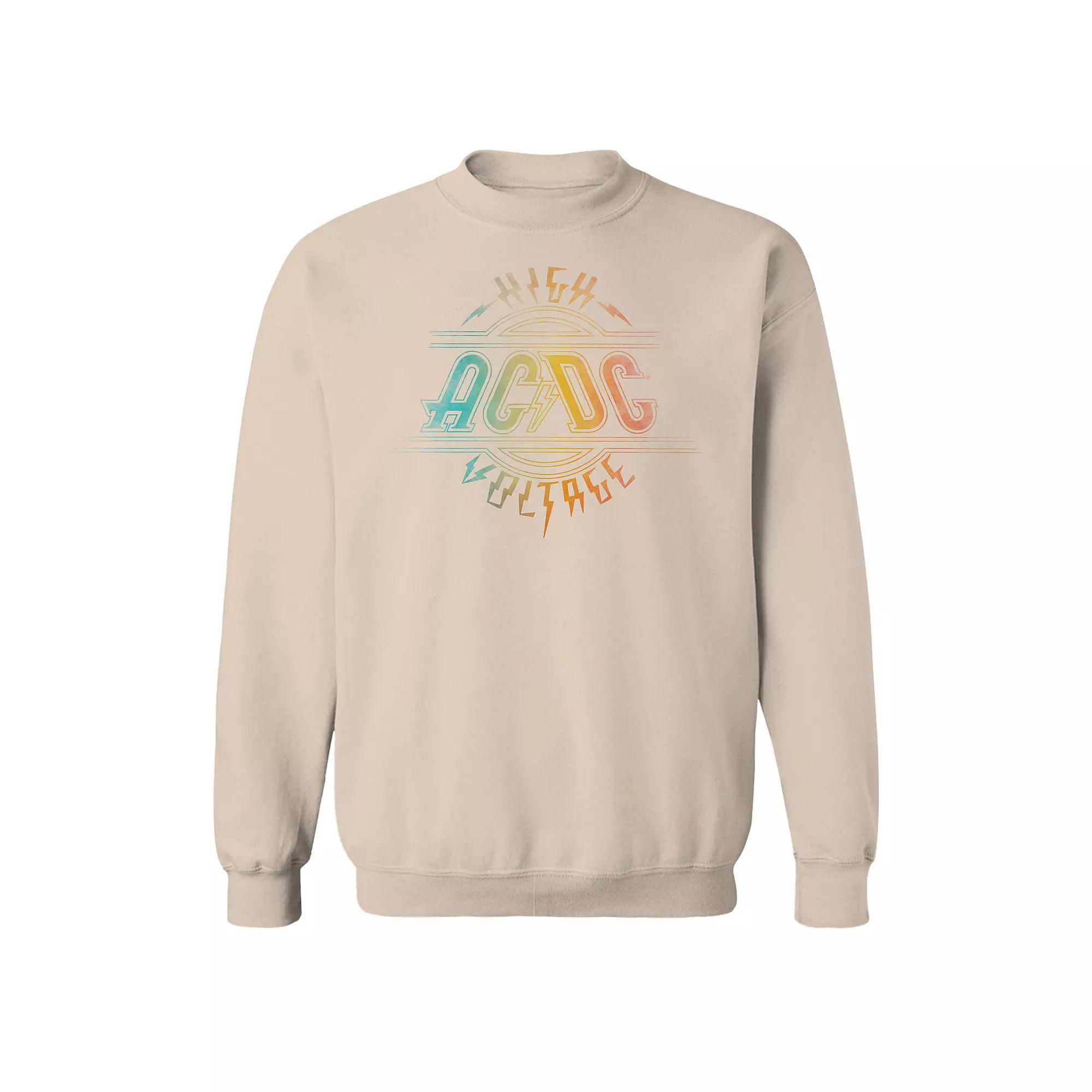 Mens Rainbow ACDC Fleece Sweatshirt Brown Product Image