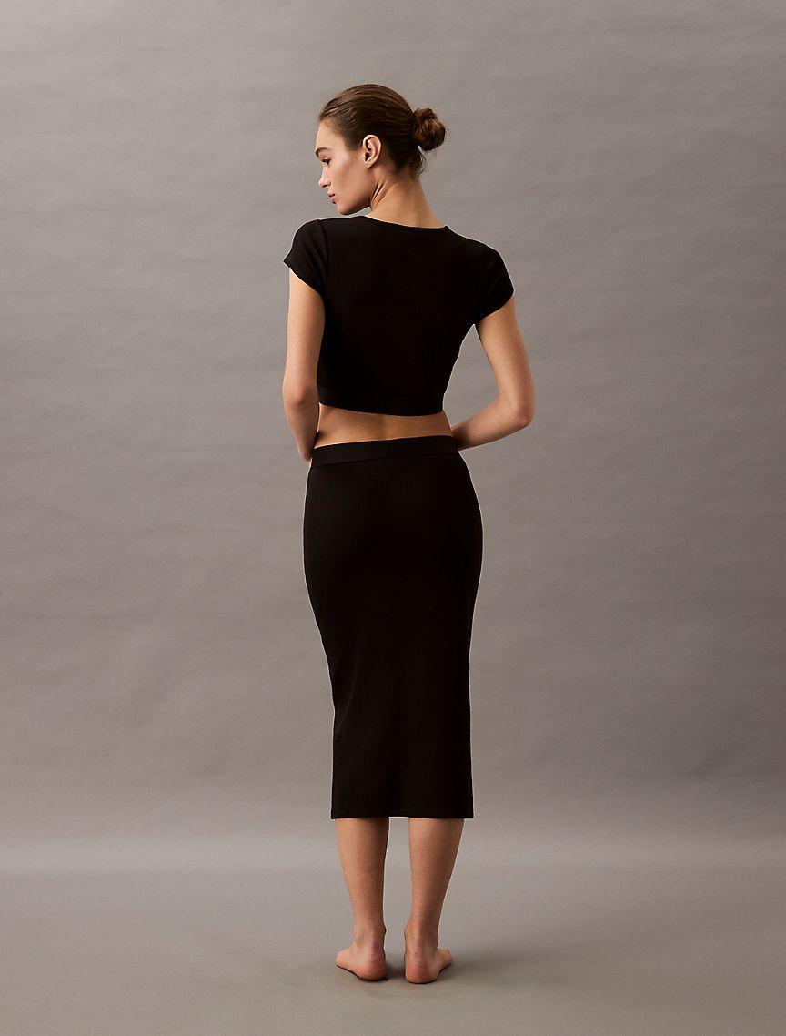 Cotton Stretch Rib Skirt Product Image