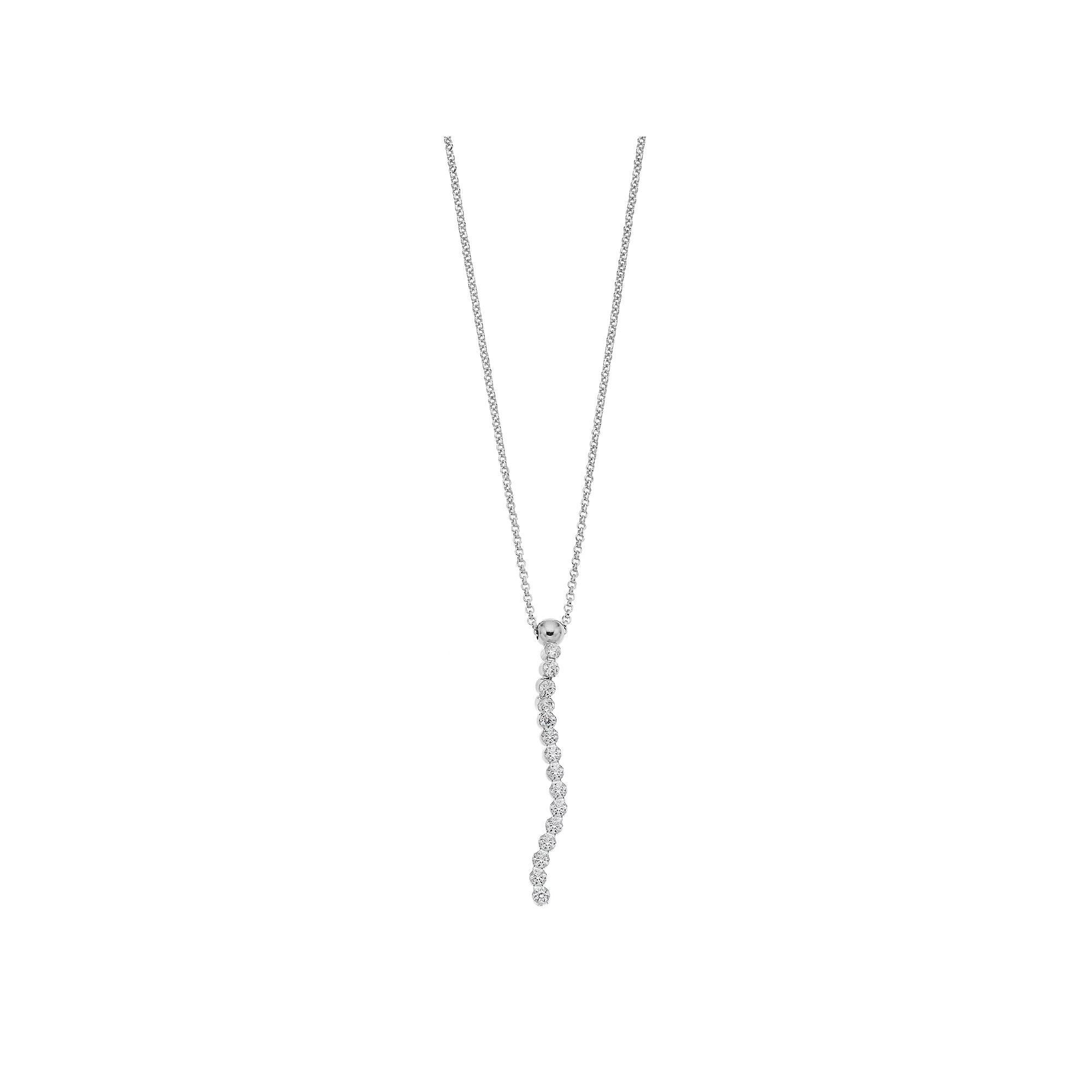 Sterling Silver Cubic Zirconia Drop Pendant Necklace, Women's, Size: 18" Product Image