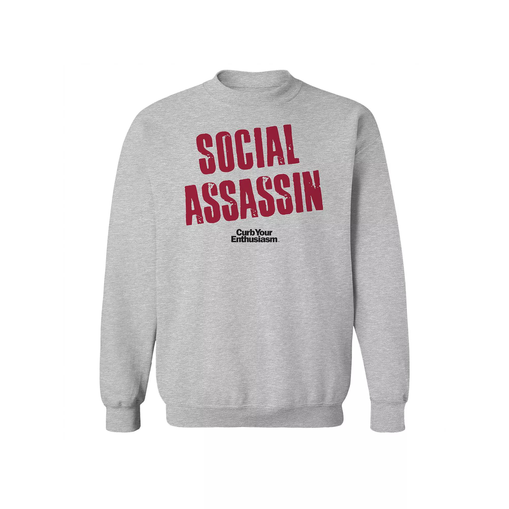 Men's Social Assassin CYE Curb Your Enthusiasm Graphic Fleece Crew Sweatshirt, Adult Unisex,  Product Image