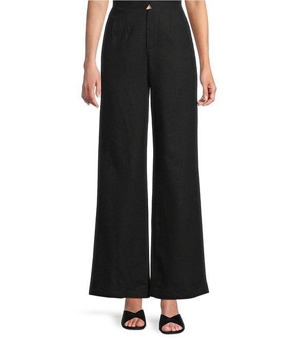 GB Linen Blend Wide Leg Pants Product Image