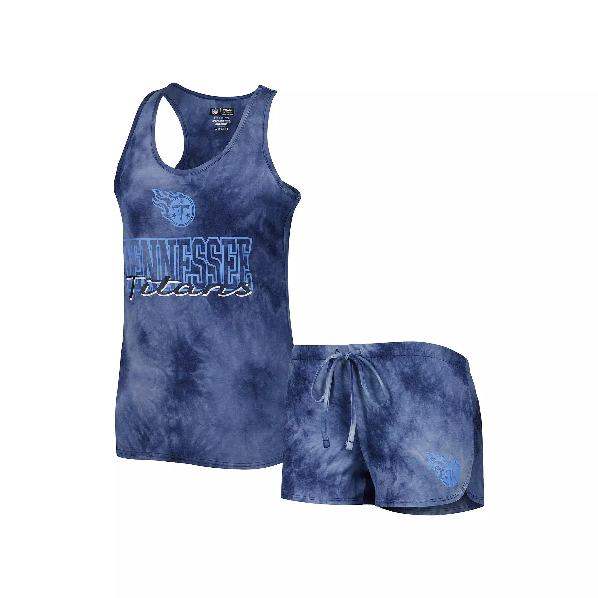 Women's Concepts Sport Navy Tennessee Titans Billboard Scoop Neck Racerback Tank and Shorts Sleep Set,  Product Image
