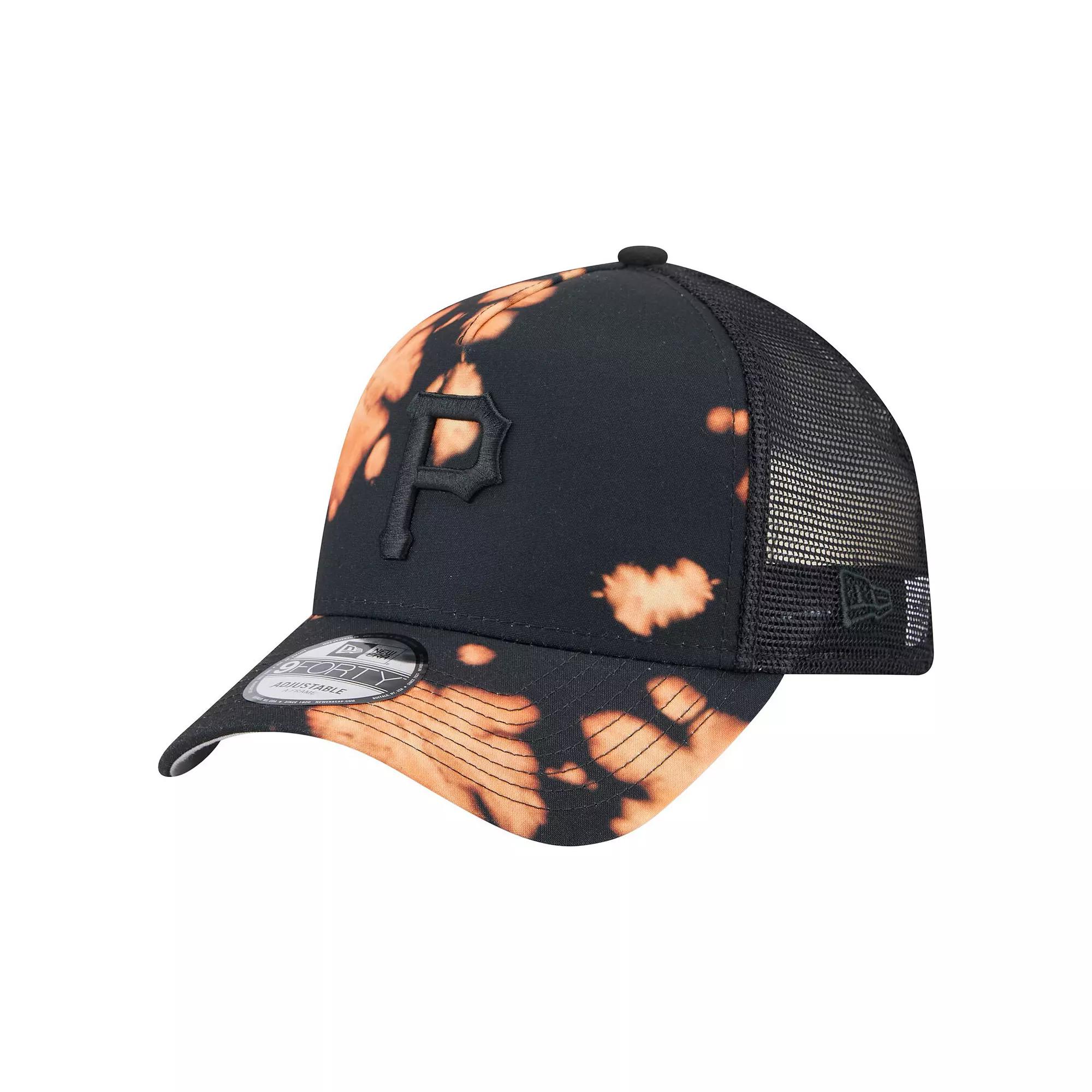 Men's New Era Black Boston Red Sox Bleached A-Frame 9FORTY Adjustable Hat Product Image