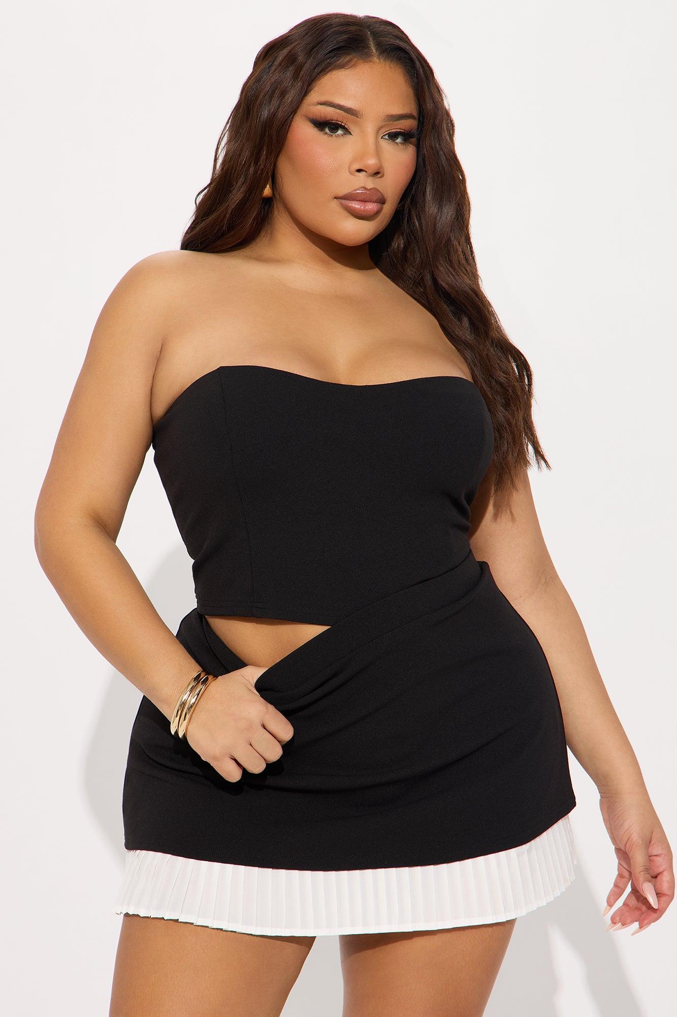 Nayeli Pleated Ruffle Skirt Set - Black/combo Product Image