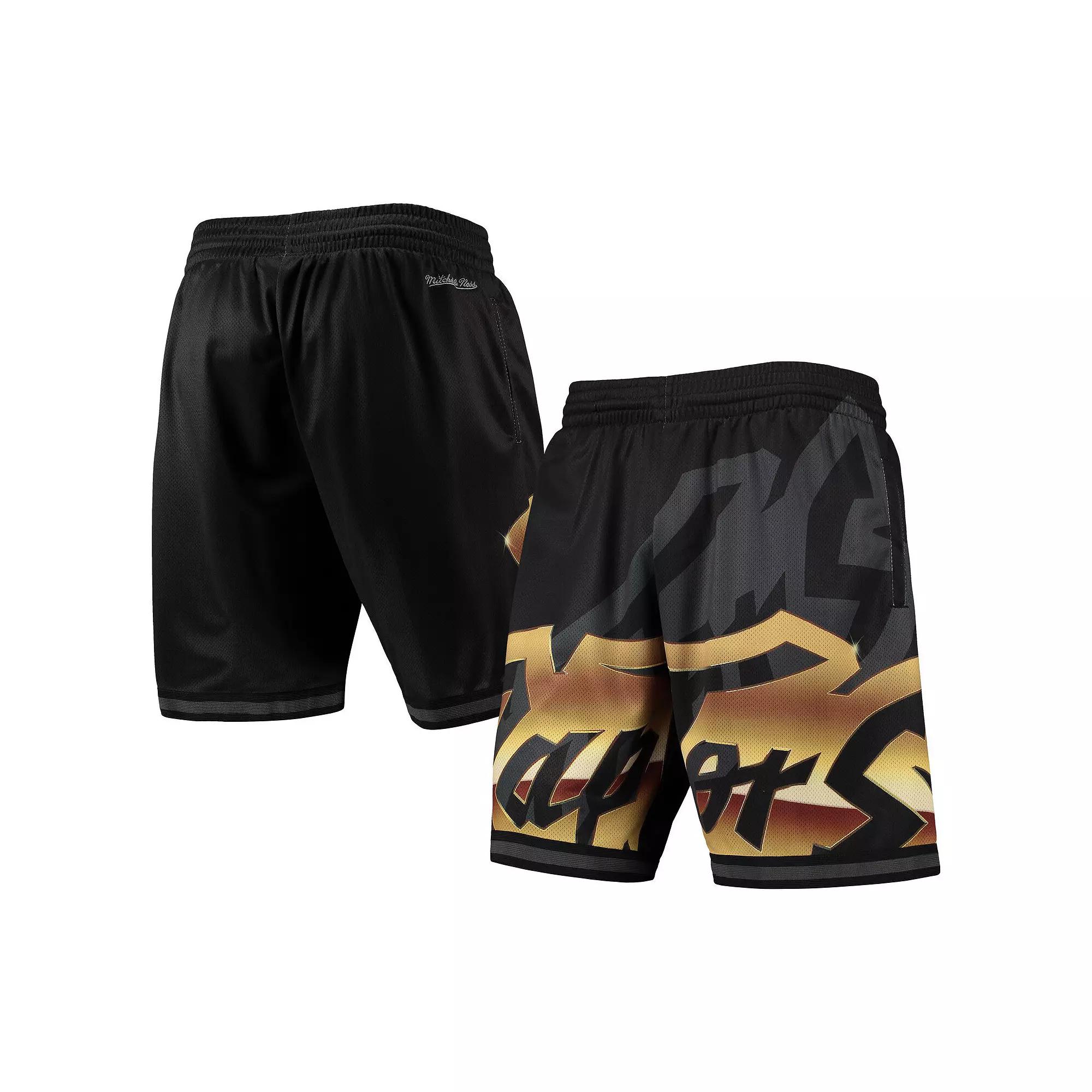 Men's Mitchell & Ness Black Toronto Raptors Big Face 4.0 Fashion Shorts,  Product Image