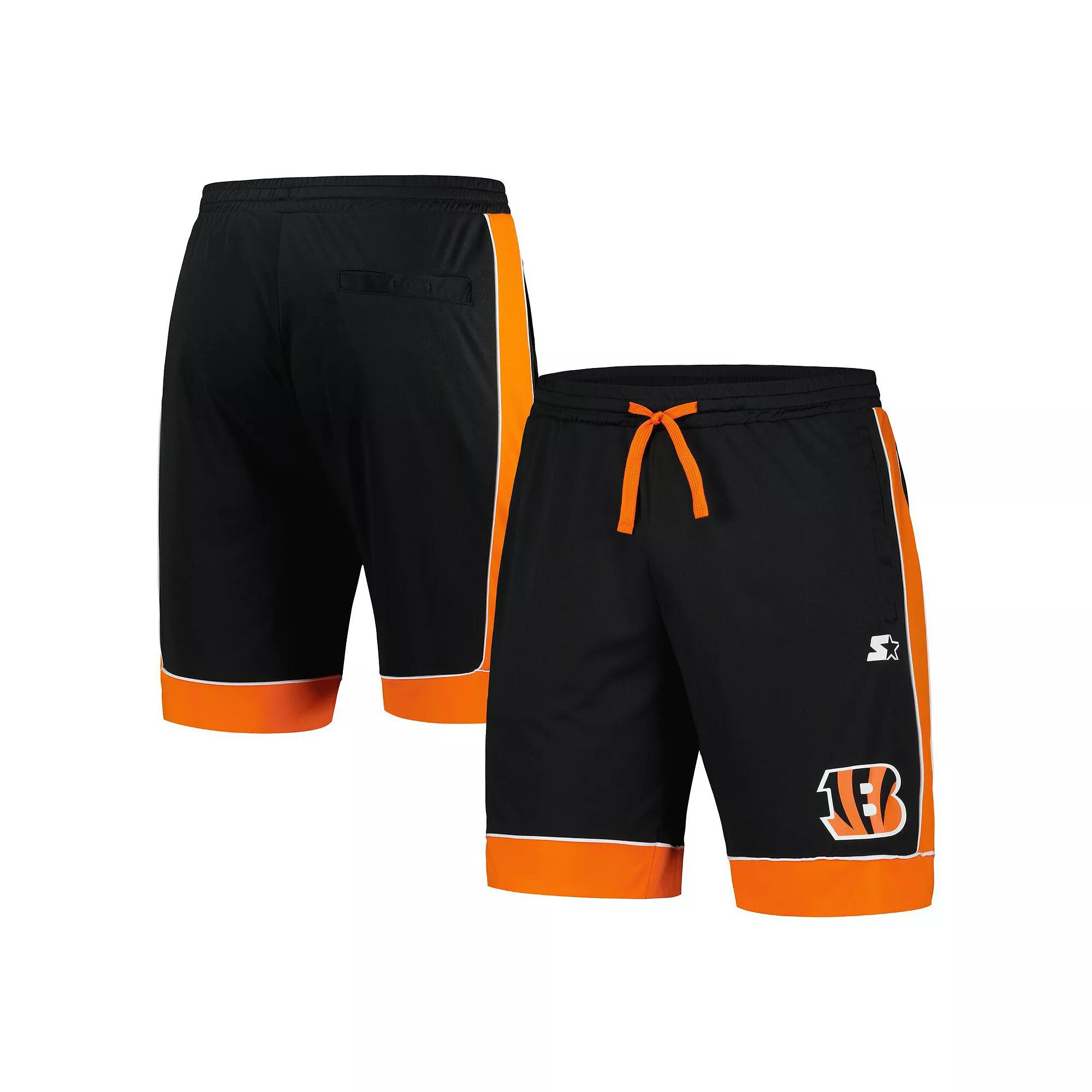 Men's Starter Black/Orange Cincinnati Bengals Fan Favorite Fashion Shorts, Size: 2XL Product Image
