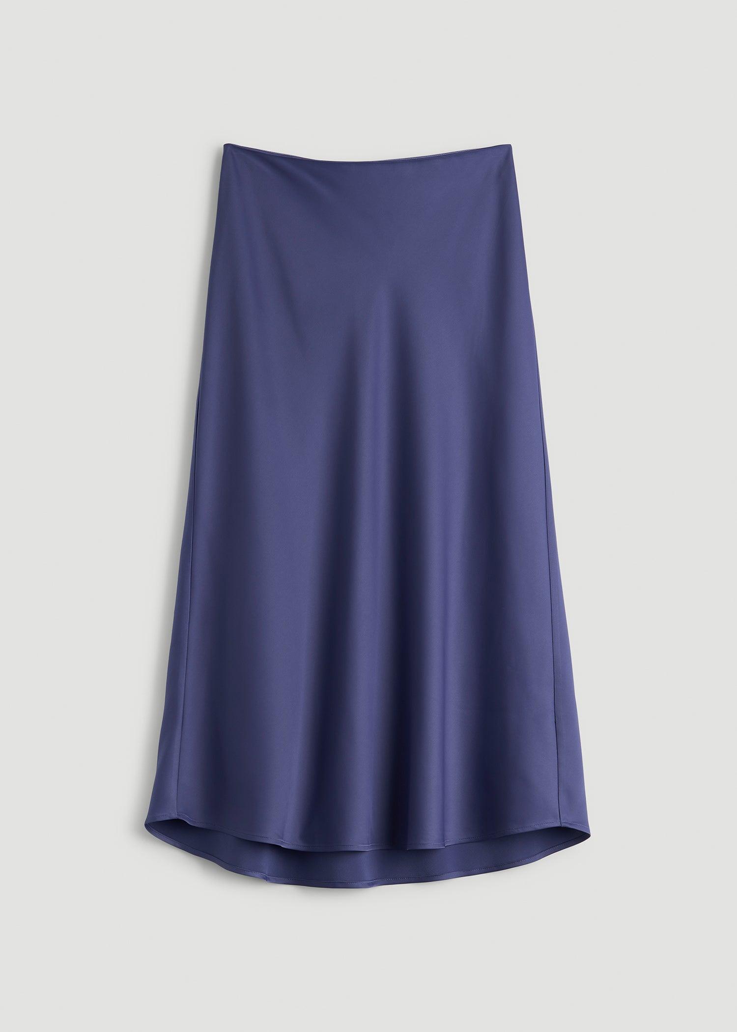 Pull On Satin Midi Skirt for Tall Women in Future Dusk Female Product Image