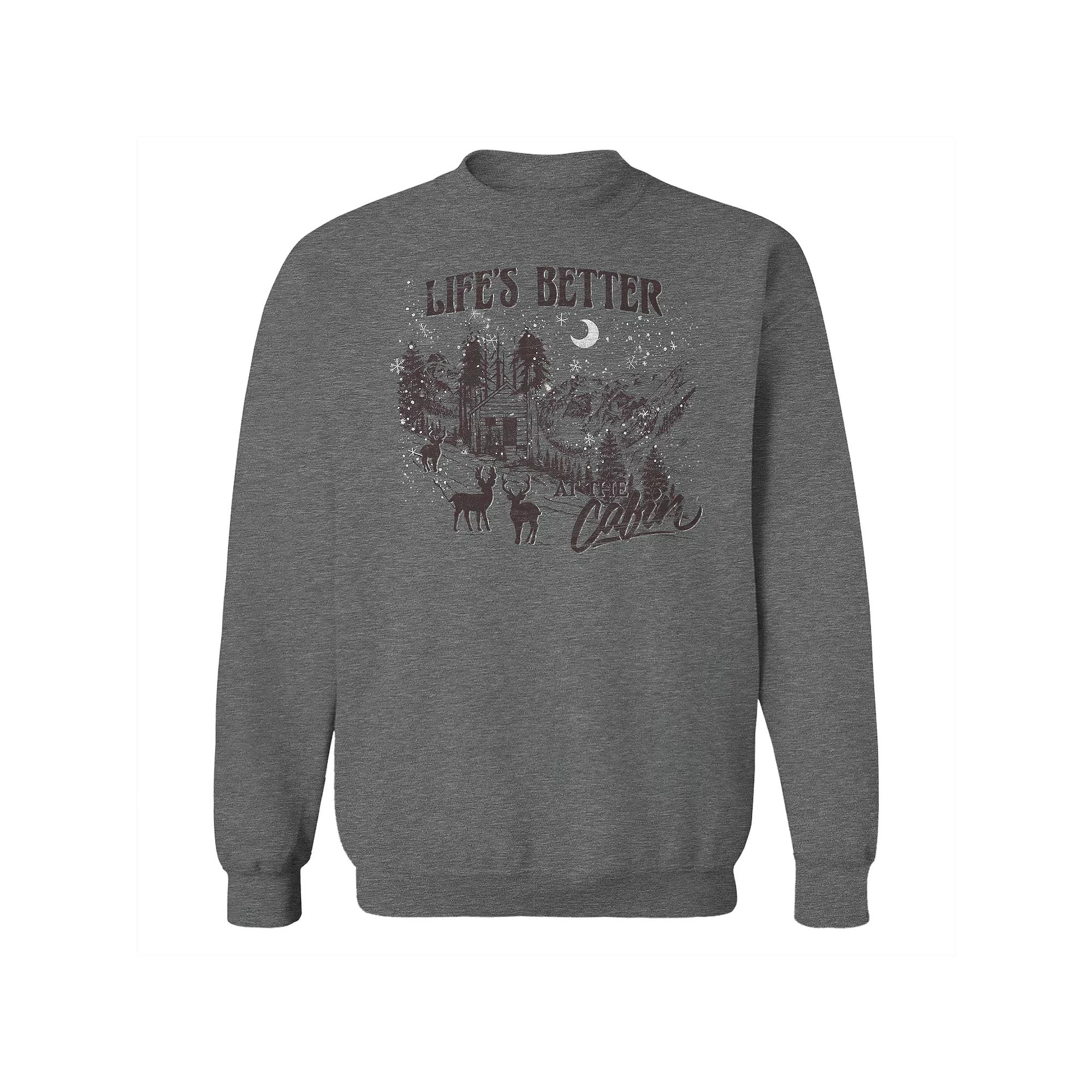 Men's Life's Better at the Cabin Fleece Sweatshirt, Adult Unisex,  Product Image